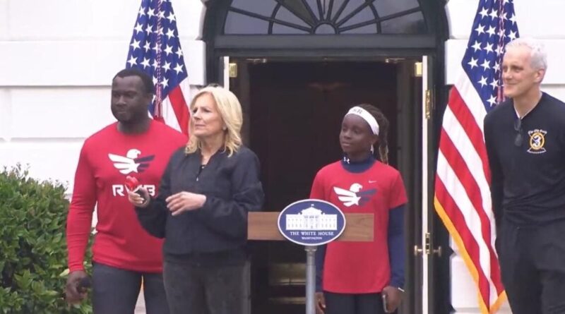 Dr. Jill Welcomes Military Families to White House Lawn for a Workout While Feeble Joe Hides... Event Starts Off Awkward (VIDEO) | The Gateway Pundit | by Cristina Laila