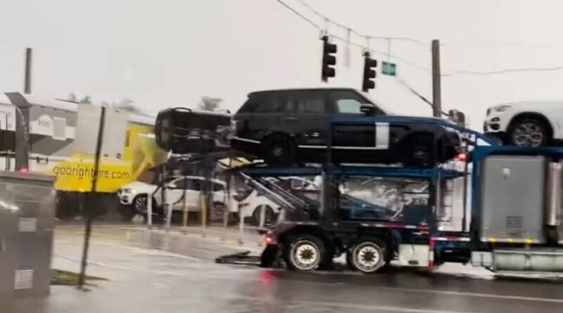 Train Rips 18-Wheel Car Carrier In Half During Florida Storm (VIDEO)