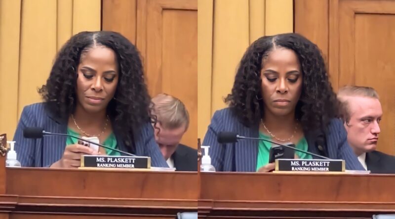 Critics Accuse Democrat Stacey Plaskett of "Dereliction of Duty" After She was Caught Using Phones During Weaponization of Government Hearing (VIDEO) | The Gateway Pundit | by Jim Hoft