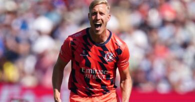 Lancashire Lightning's Luke Wood celebrates taking the wicket of Yorkshire Vikings' Adam Lyth during the Vitality Blast T20 semi-final match at Edgbaston Stadium, Birmingham. Picture date: Saturday July 16, 2022.