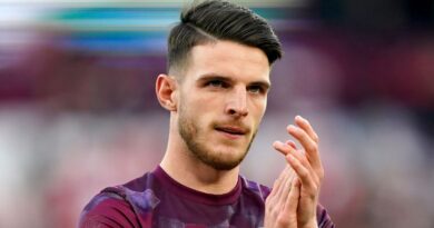 West Ham United's Declan Rice ahead of the Europa Conference League semi-final, first leg against AZ Alkmaar