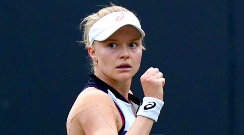 Harriet Dart reacts during her Women's Singles match against Jodie Burrage on day two of the Rothesay Classic Birmingham at Edgbaston Priory Club. Picture date: Tuesday June 20, 2023.