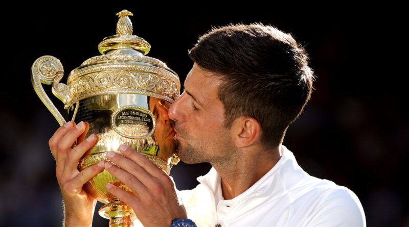 Novak Djokovic, Men's Singles Champion, Wimbledon 2022.