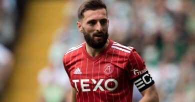 GLASGOW, SCOTLAND - MAY 27: Graeme Shinnie in action for Aberdeen during a cinch Premiership match between Celtic and Aberdeen at Celtic Park, on May 27, 2023, in Glasgow, Scotland. (Photo by Craig Foy / SNS Group)