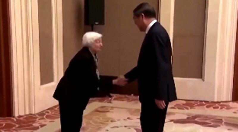 Biden Treasury Secretary Janet Yellen Blasted for Repeatedly Bowing to Her Chinese Counterpart in Beijing (VIDEO) | The Gateway Pundit | by Mike LaChance | 38