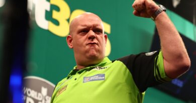 Michael van Gerwen clinches Poland Darts Masters title with win over Dimitri Van den Bergh