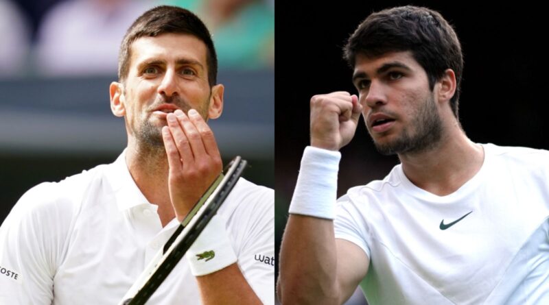 Novak Djokovic and Carlos Alcaraz at Wimbledon