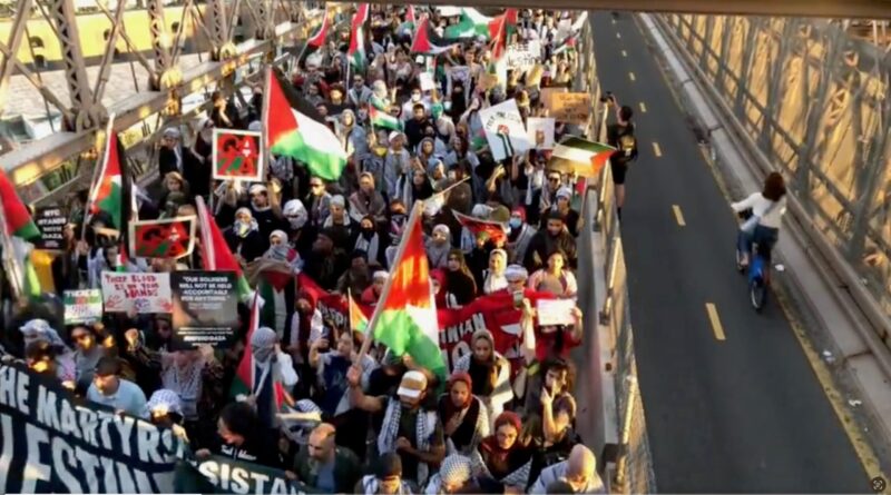 DEVELOPING: THOUSANDS of Pro-Hamas Agitators and "Ultra-Orthodox Jews" Calling for Israel's Destruction SHUT DOWN Brooklyn Bridge - Businesses Vandalized with Disgusting Anti-Semitic Stickers (VIDEOS) | The Gateway Pundit | by Cullen Linebarger