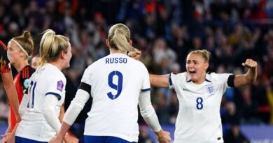 England celebrate Lauren Hemp's opener against Belgium