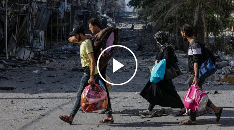 Video: Thousands of Civilians in Northern Gaza Flee to the South