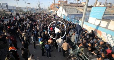 Video: Crowds Gather at U.N. Aid Center as Supplies Dwindle in Gaza Strip