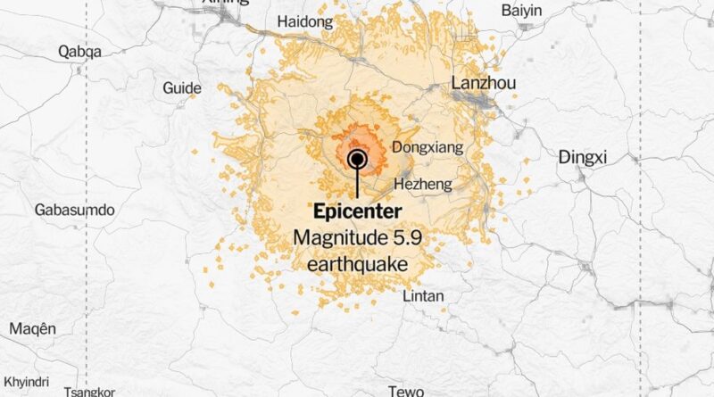 Map: 5.9-Magnitude Earthquake Strikes Northwestern China