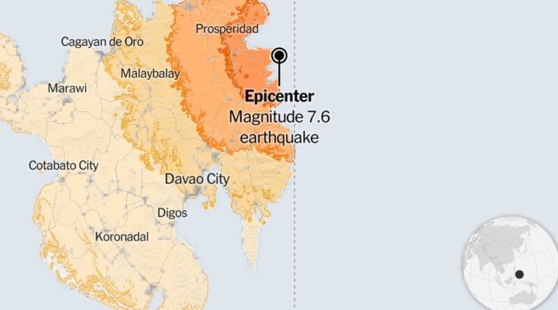 Map: 7.6-Magnitude Earthquake Strikes the Philippine Sea